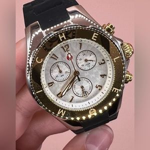 Michele women’s black two tone Tahitian watch